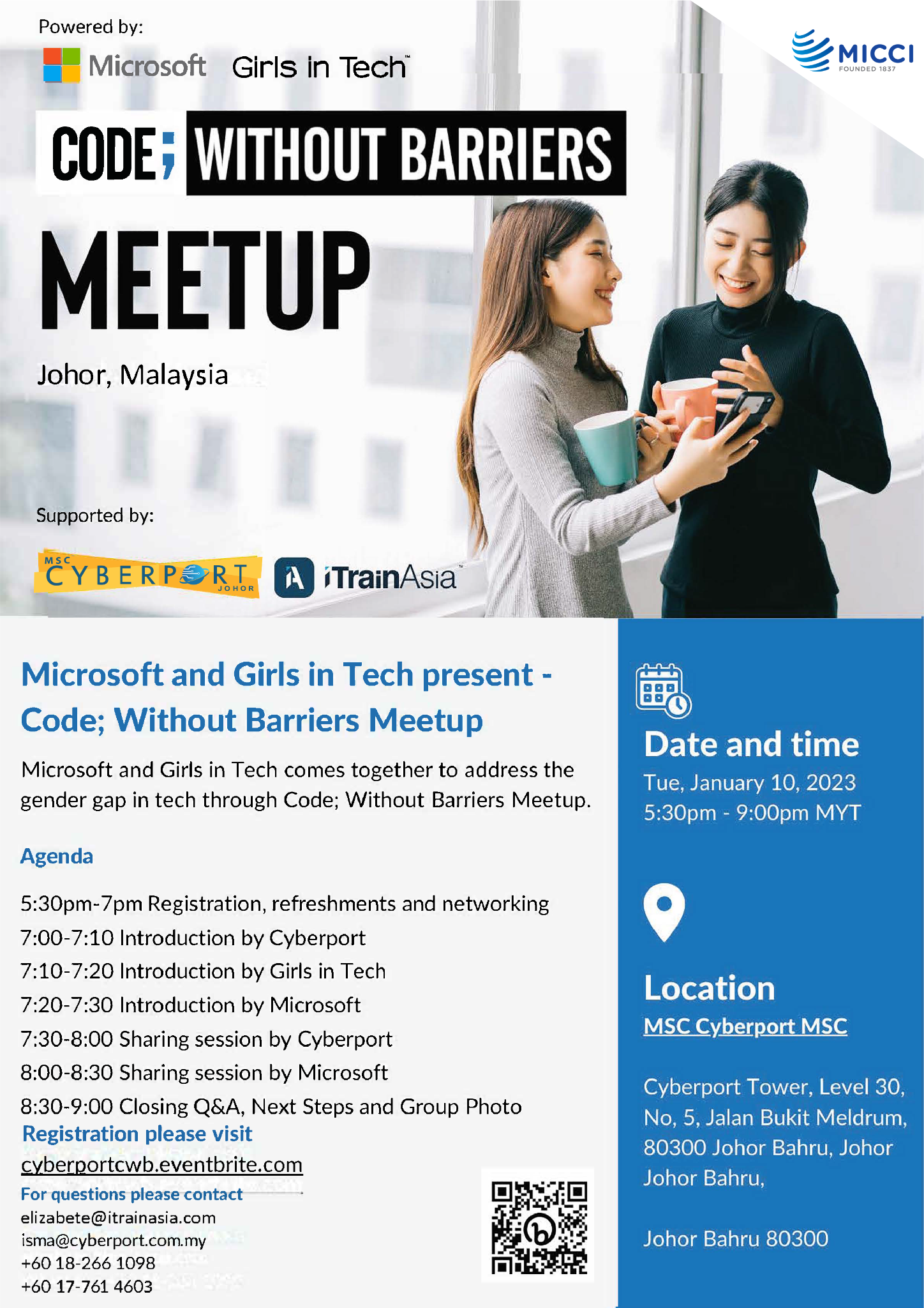 [Invitation For Ladies] Microsoft And Girls In Tech Present - Code: Without Barriers Meetup Johor
